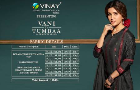 Vinay Tumbaa Vani Heavy Festive Wear Wholesale Readymade Suits Catalog